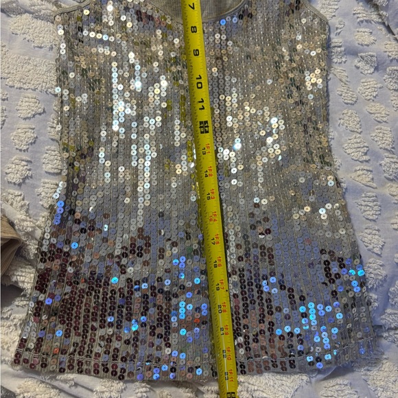 Gold and Silver Sequined Shimmery Tanks by Express and Instant Romance - Picture 9 of 12